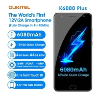 6080mah oukitel k6000 plus 4g smartphone 5 5 android 7 0 mtk6750t octa core 4gb64gb 16mp 12v2a usa version frequency band