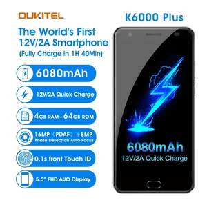 6080mah oukitel k6000 plus 4g smartphone 5 5 android 7 0 mtk6750t octa core 4gb64gb 16mp 12v2a usa version frequency band free global shipping