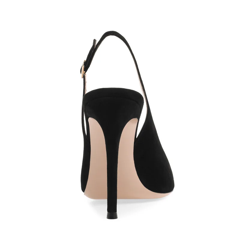 

Women's large pointed slim high heel single shoes fish mouth open heel party shoes