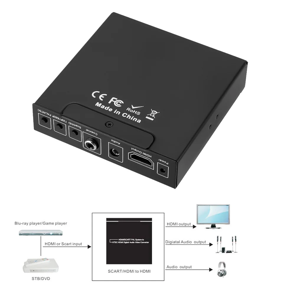Full HD 1080P SCART HDMI совместимый преобразователь с совместимым цифровой
