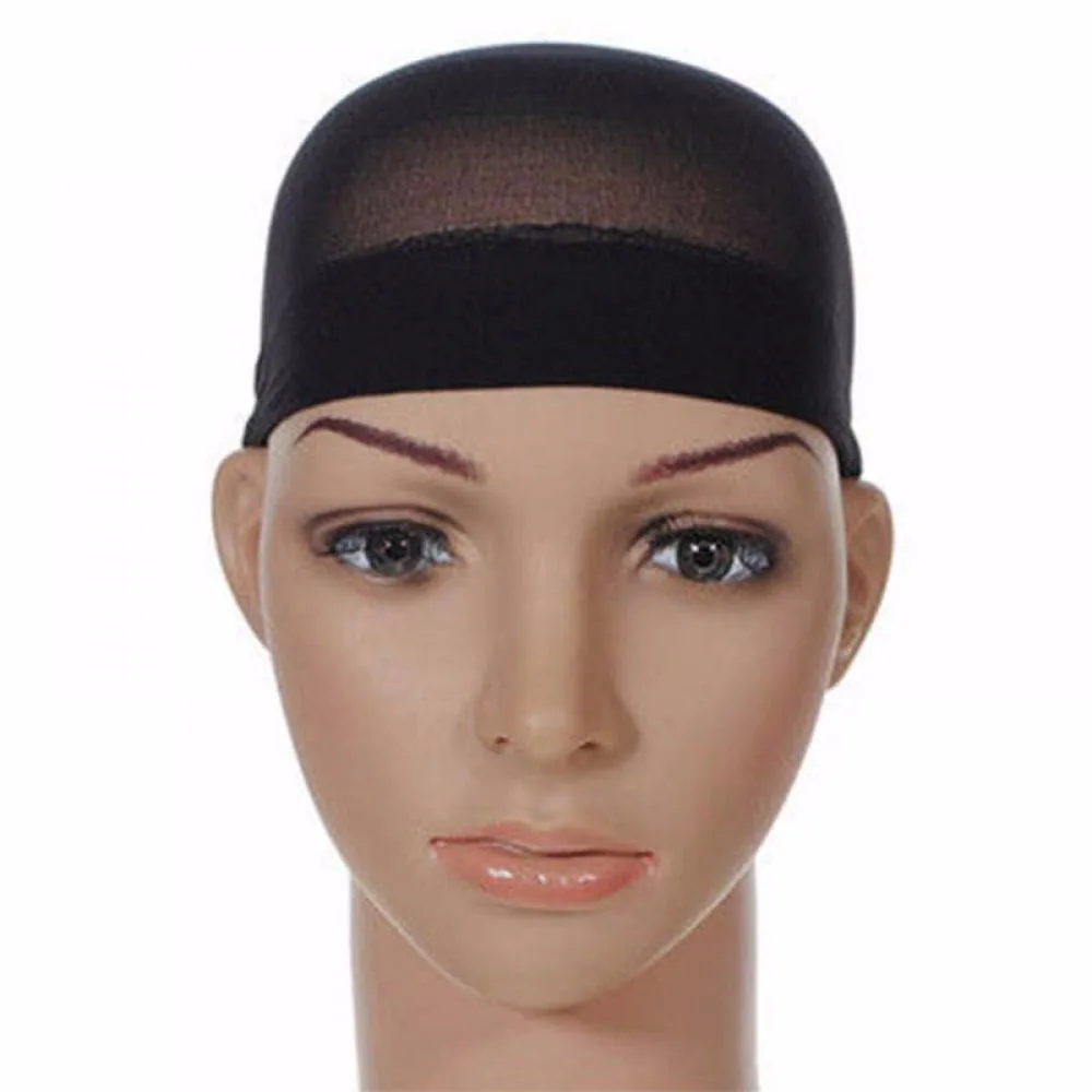 2 шт. унисекс чулок парик Лайнер Кепки снуд нейлоновая эластичная сетка черного и