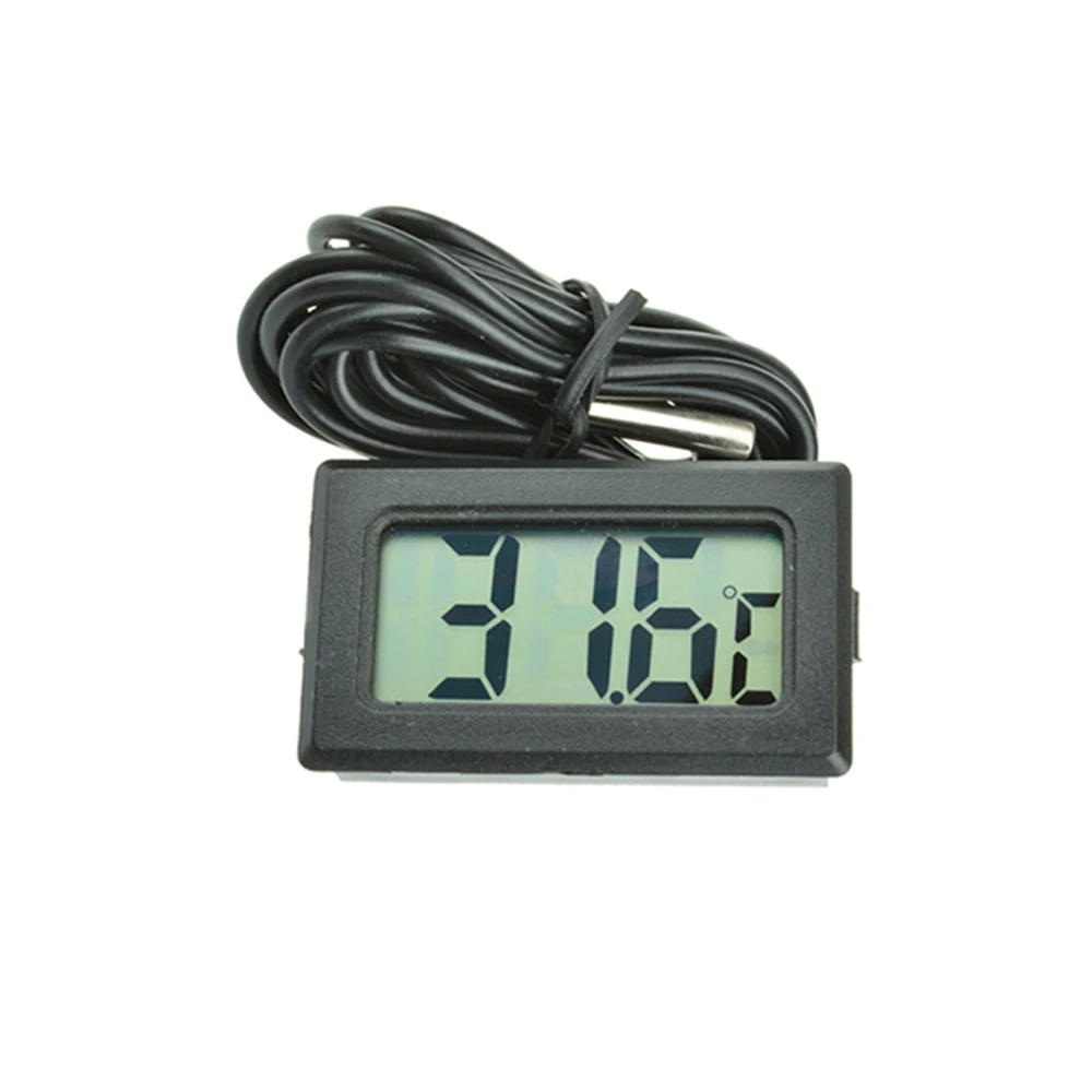 add 2M Cable Мини цифровой ЖК-датчик для холодильника, морозильник, термометр, датчик, термометр, термограф для аквариума, холодильник, комплект, Чэнь бар, 1 м - Цвет: add 2M Cable