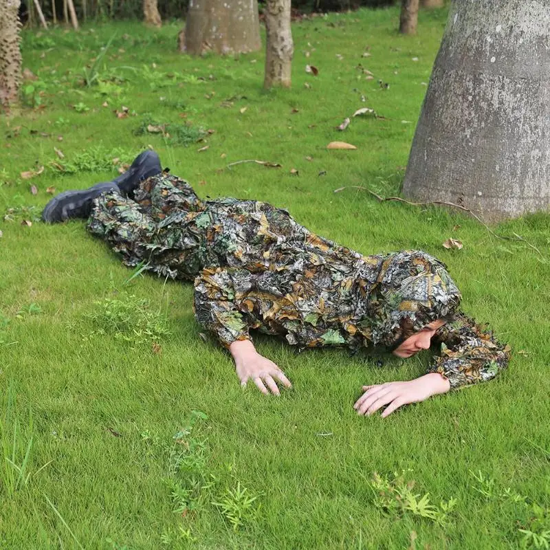 Новинка 2019 зимние костюмы Ghillie охотничья одежда с 3D листьями бионическая