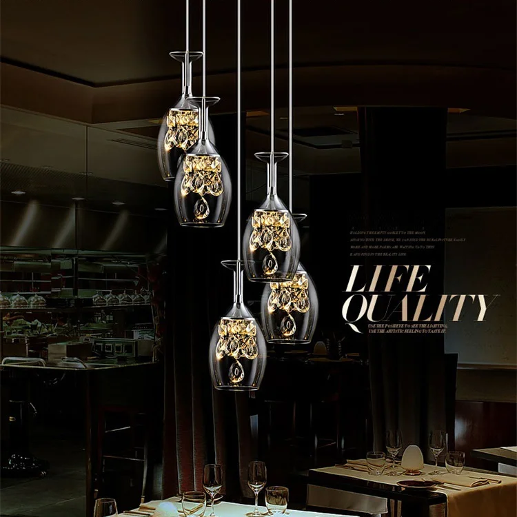 Современная хрустальная люстра для винного бокала потолочный светильник