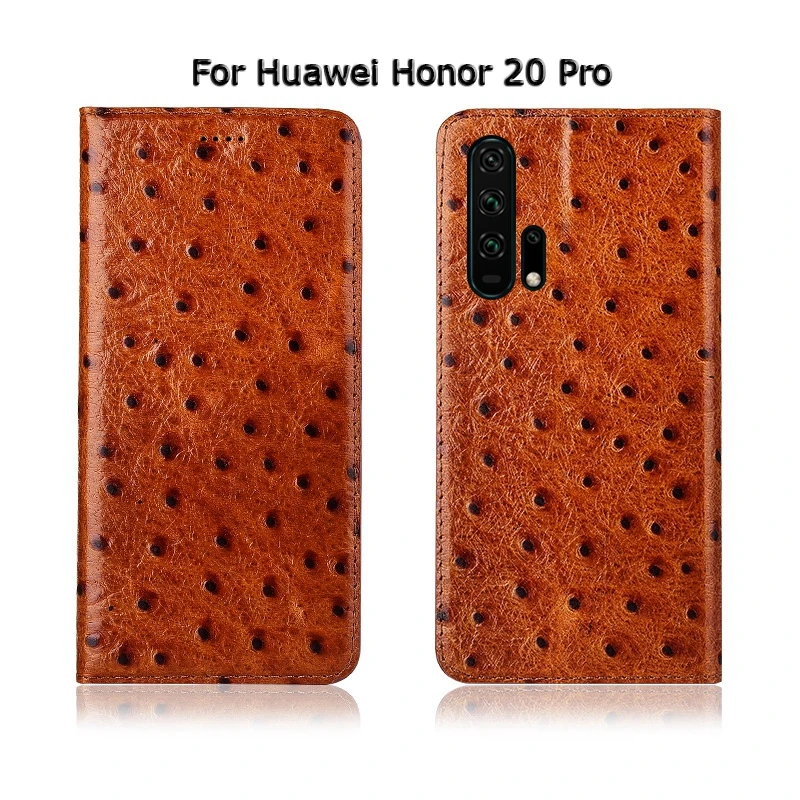 Чехол из натуральной коровьей кожи с текстурой страуса для huawei Honor 10 10i 20 20i Lite Pro 20 s, чехол с откидной крышкой и магнитной подставкой для телефона