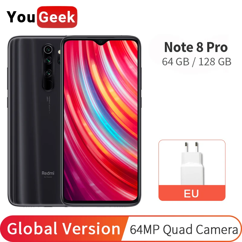 Глобальная версия смартфона Xiaomi Redmi Note 8 Pro 6 ГБ 64 Гб/6 128 Helio G90T 64MP четыре камеры 53