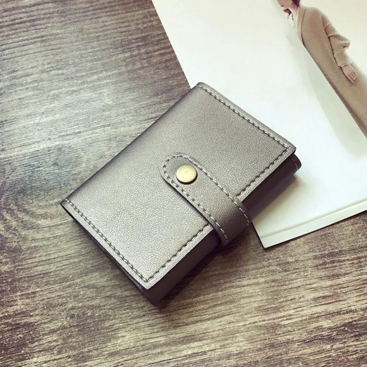 Короткий кошелек корейский матовый женский короткий много отделений для карт