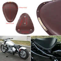 motorcycle slim leather solo seat driver black brown for harley sportster chopper bobber custom