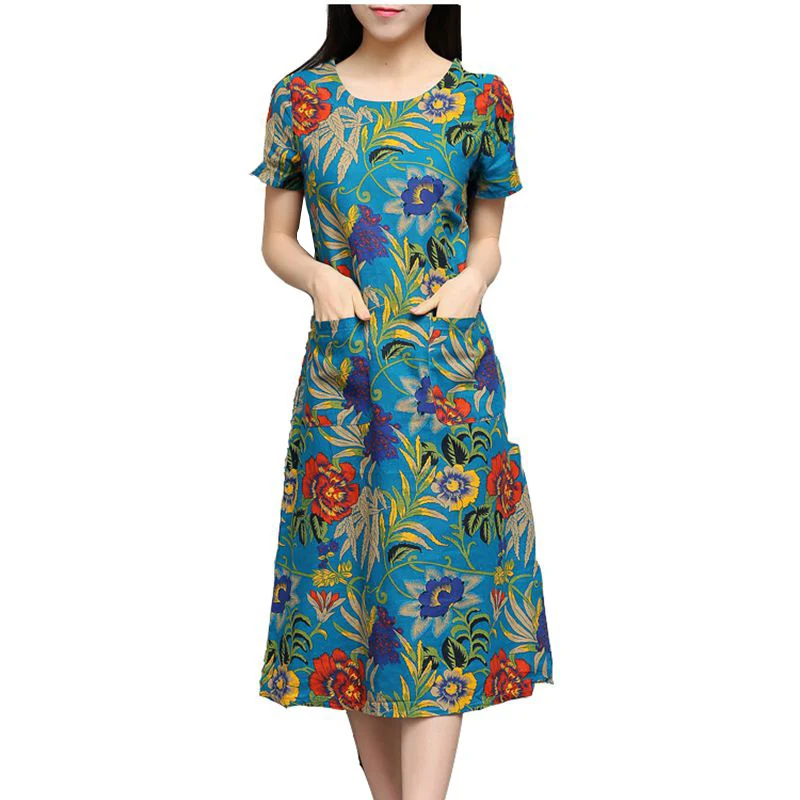 Женское платье новейшие модные летние платья высокое качество хлопок лен