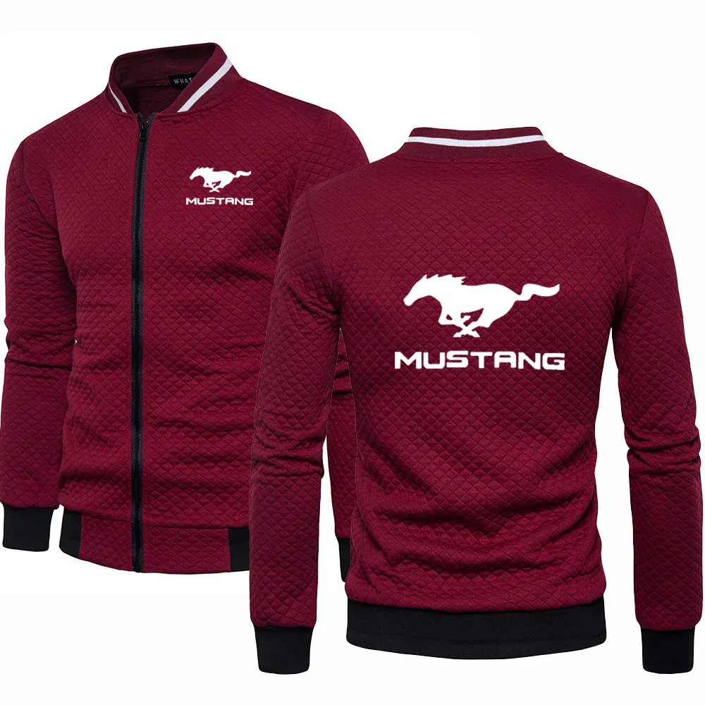 

2021Fashion Jacket Men Mustang Car Logo jacket Print Casual High Quality Cotton Men's Baseball Jacket Sweatshirts