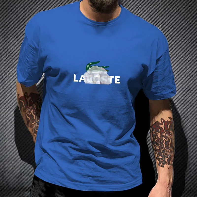

Brand-LCOSTE Homme T-shirt 100% Cotton Men's T Shirt Classic Short Sleeve Clothes Casual Hip Hop Tshirt Men Women Tops Tees