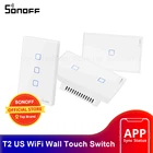 Sonoff T1 US Smart Wifi настенный выключатель света 1 2 3 Gang TouchWiFi315 RFAPP удаленный умный дом настенный сенсорный выключатель работает с Alexa работать с Алиса