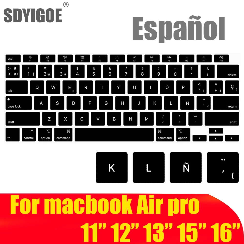 С испанской клавиатурой Защитная крышка для Macbook Air13 A2337A2179 для Macbook Pro13 A2338A2289 A2159 Защитная пленка для клавиатуры - изображение
