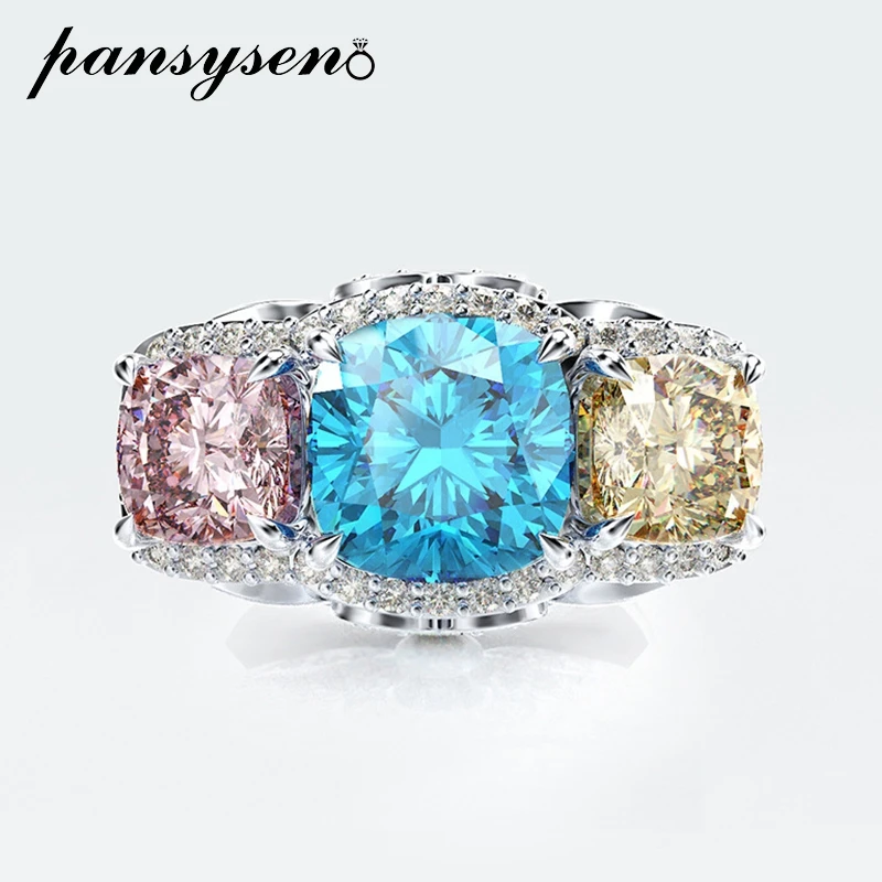 PANSYSEN в богемном стиле Роскошные аквамарин цитрин кварцевый Кольца с