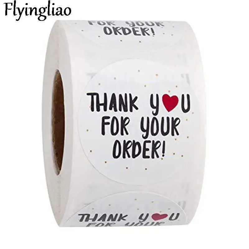 

100-500pcs thank you Sticker 1 inch small business sticker boutique packaging sticker Children Gift Magazine decoration Kids