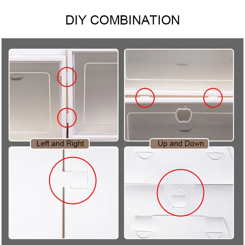 Transparent Shoe Drawer Storage Box Creative High Capacity Plastic Home Bag Organization DIY Assembly Decor | Дом и сад