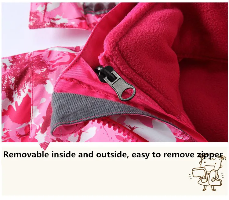 

Winter Children's soft shell jacket detachable inner layer warm waterproof breathable outdoor coat boy girls hiking jacket