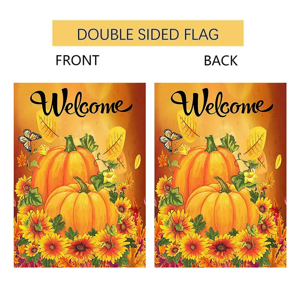 30*45 см Тыква Печать знак благодарения осень баннер Дня открытый садовый