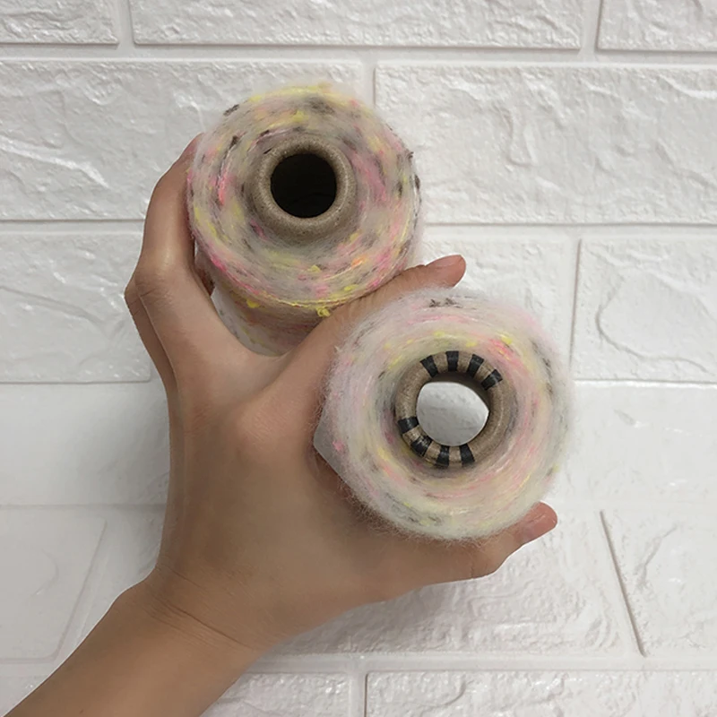 Новинка 500 г мягкая красочная плюшевая мохеровая пряжа с космической окраской 17%