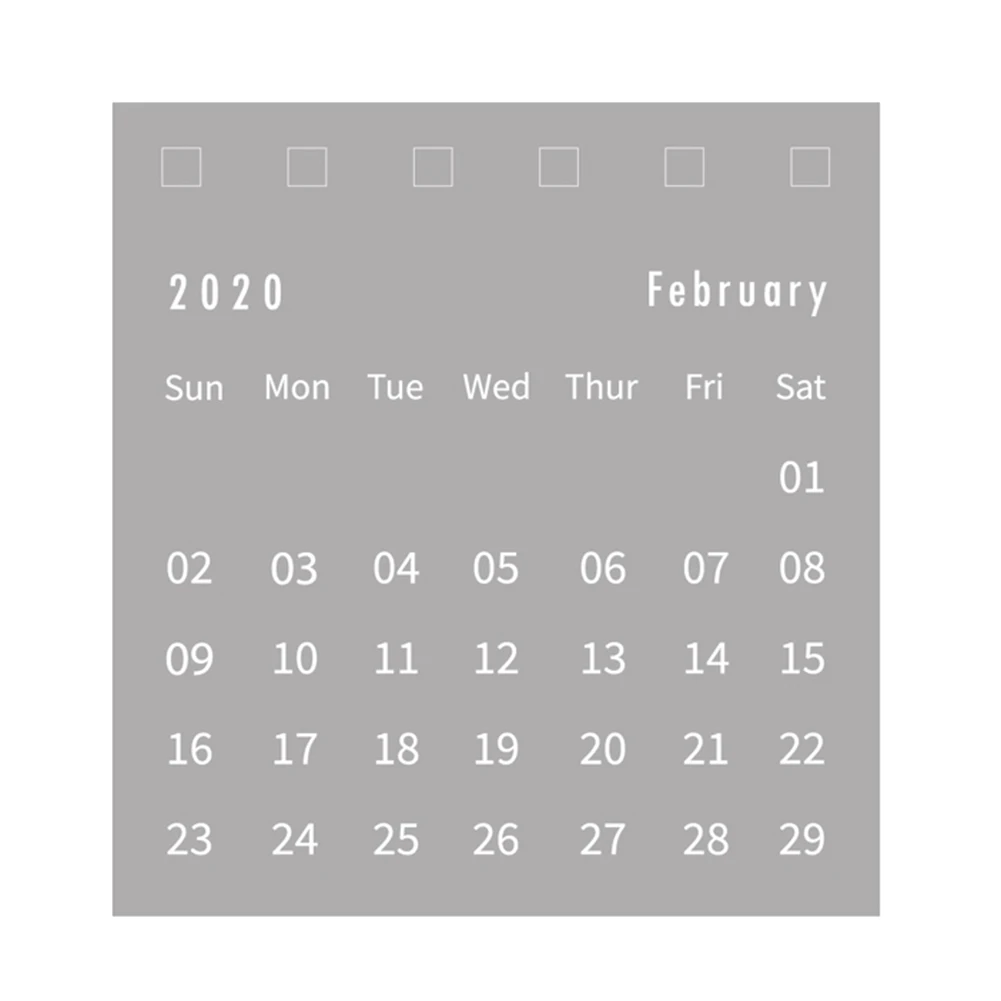 Высококачественная бумага простой мини Новый год 2020 Настольный календарь