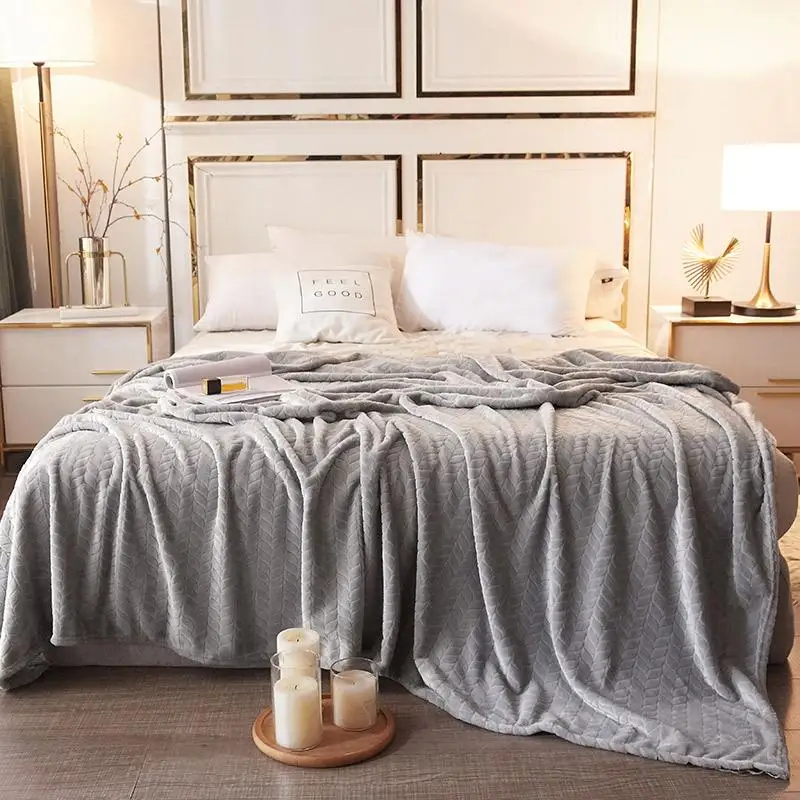 

Solid Gray blankets quilts twin full queen blankets soft Throw Flannel blanket on Bed/car/sofa fashion rugs warm boys blankets