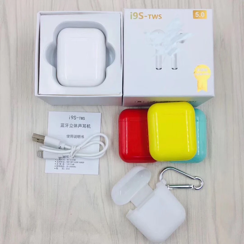 I9s TWS Красочные Беспроводные Мини Bluetooth наушники беспроводные наушники стерео портативные Bluetooth гарнитуры