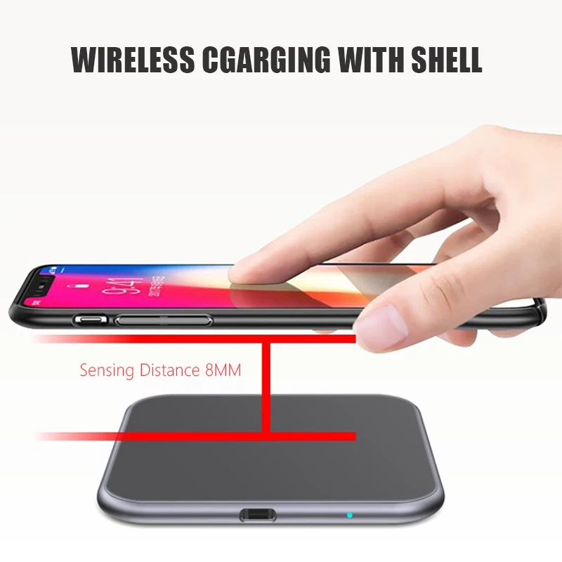 Ultra-thin Metal Square 15W Wireless Quick Charger for iPhone X Samsung Note 10 Huawei Mate 20 Pro Qi Fast Wireless Charging Pad