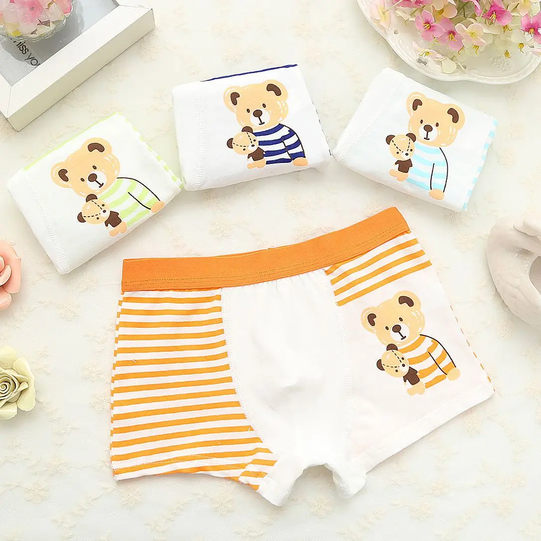 

4pc/lot Panties For Girls Underwear Cotton Boys Boxer Briefs Cartoon Pattern Soft Kids Underpants Teenager Shorts 2-10Y
