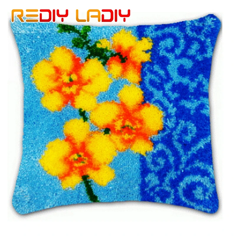 Крюк с защелкой цветок орхидеи розы Чехол на подушку принтом Цвет холст вяжущие