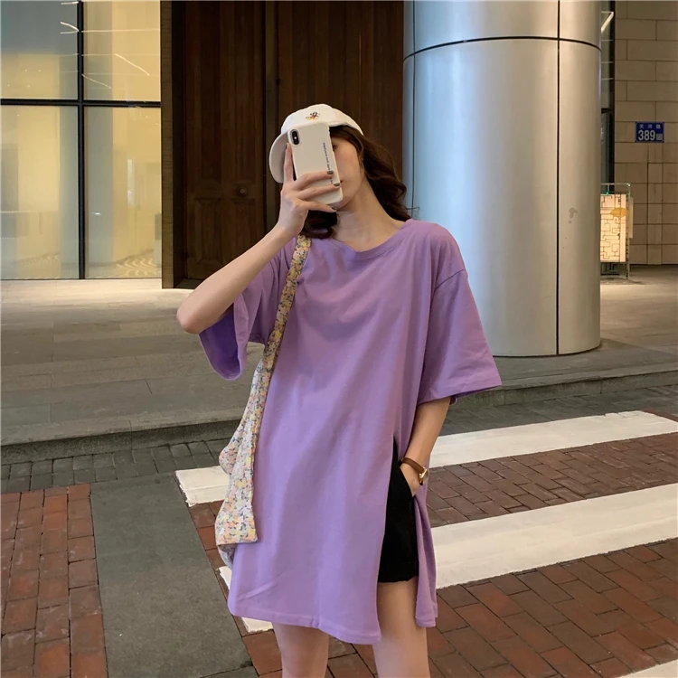 

Loose Short Sleeve T Shirt for Women Clothing Korean Causal Style O-neck Tee Summer New Fashion Brand Solid Ladies Tops Hipster