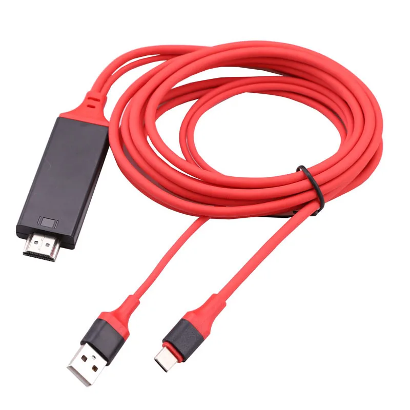 Адаптер для кабеля 4K 1080P HDMI совместимый с Type C телефона на ТВ USB видео конвертер