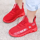 Детские кроссовки для бега, дышащая Спортивная обувь для мальчиков и девочек, новинка, Детская Нескользящая повседневная обувь, Tenis infantile Chaussure Enfant Red