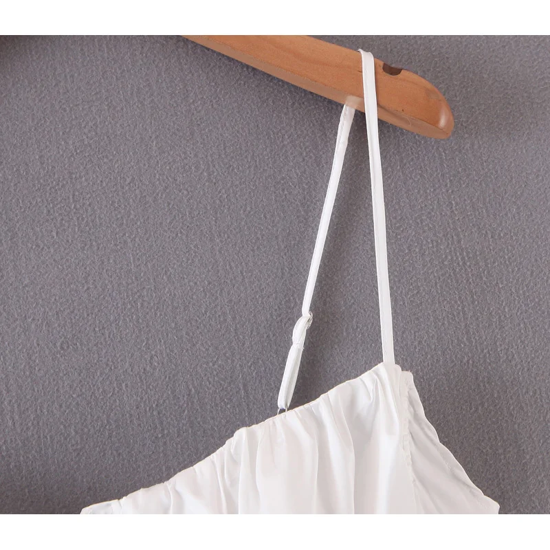 Женское платье на бретельках za Белое Облегающее средней длины с боковой молнией