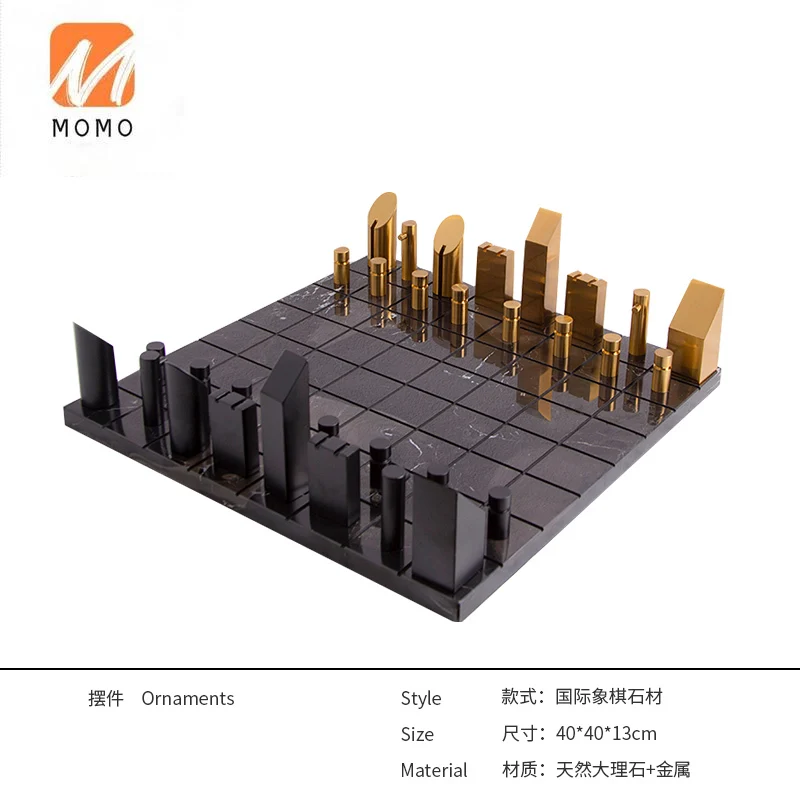 

Wholesale Nordic Style Home Decor Marble Stone Chess Board Chess Set Decoration