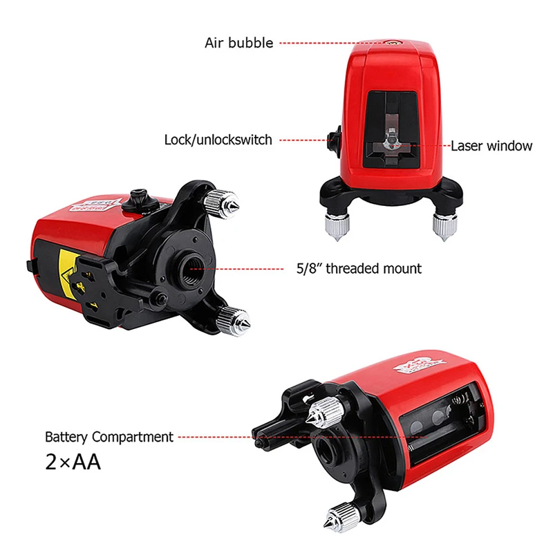 Лазерный 3D уровень 12 линий строительный Зеленая лазерная линия вертикальный и
