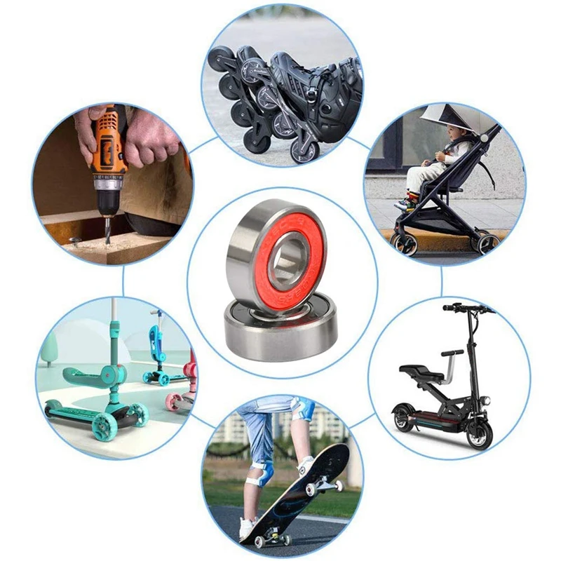 

20 Pack 608RS ABEC-9 Ball Bearings for Skateboards, Inline Skates, Scooters, Roller Blade Skates, 8X22X7mm