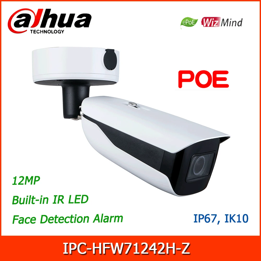 Сетевая камера Dahua IPC-HFW71242H-Z 12MP IR Bullet WizMind 24 В переменного тока/12 постоянного тока/PoE