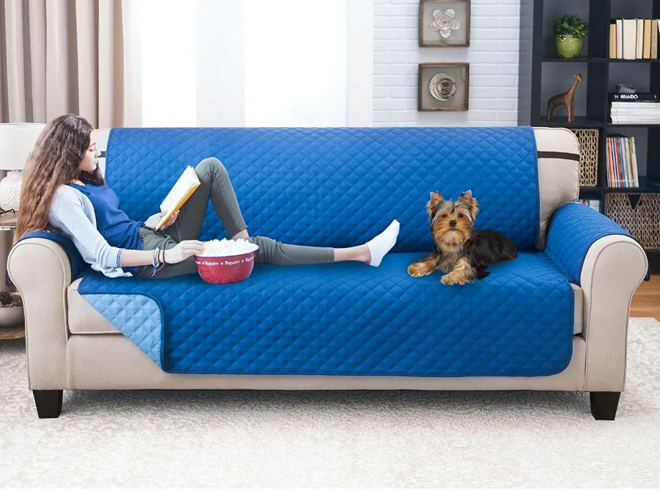 Покрывало для дивана водонепроницаемое 1/3 мест стеганое противоскользящее | Дом