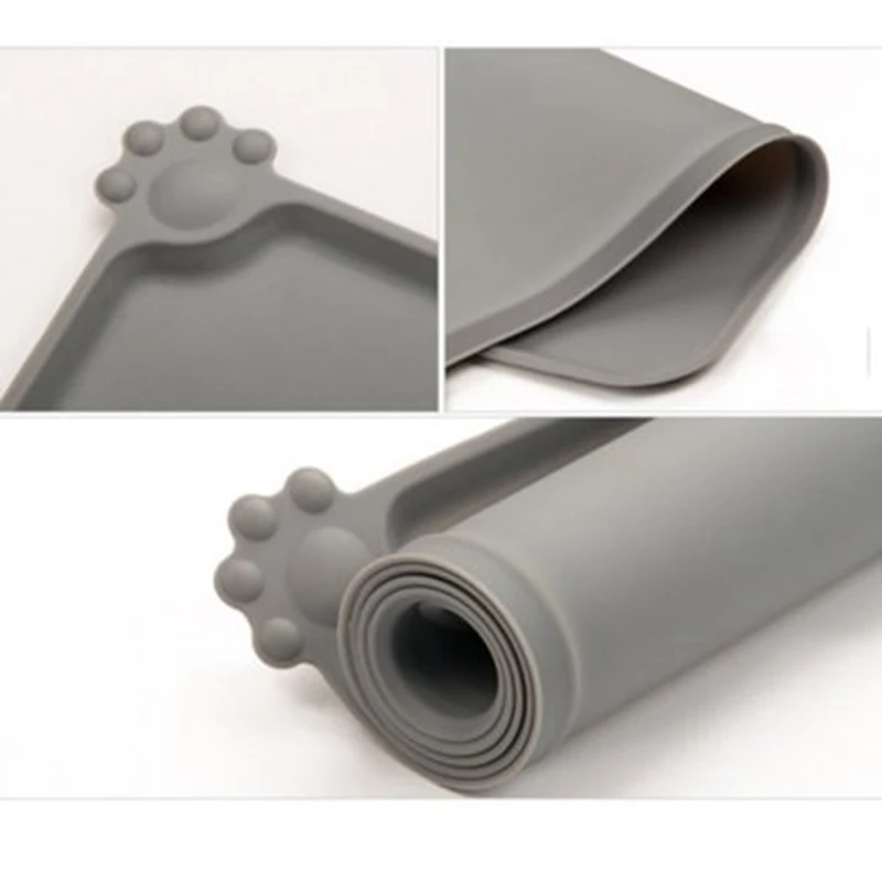 Водонепроницаемый коврик для питомцев однотонный силиконовый миска кормления