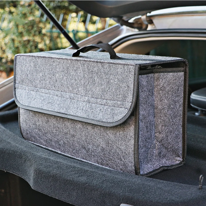 

High-quality Portable Foldable Car Trunk Organizer Felt Cloth Storage Box Case Auto Interior Stowing Tidying Container Bags