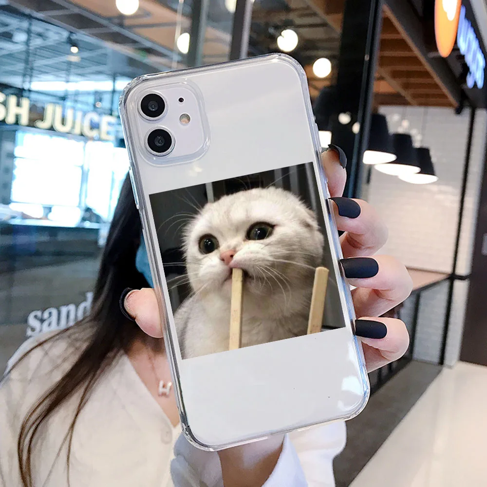 Силиконовый прозрачный чехол для iPhone 12 11 Pro XS Max XR X SE 2020 с милыми кошками собаками