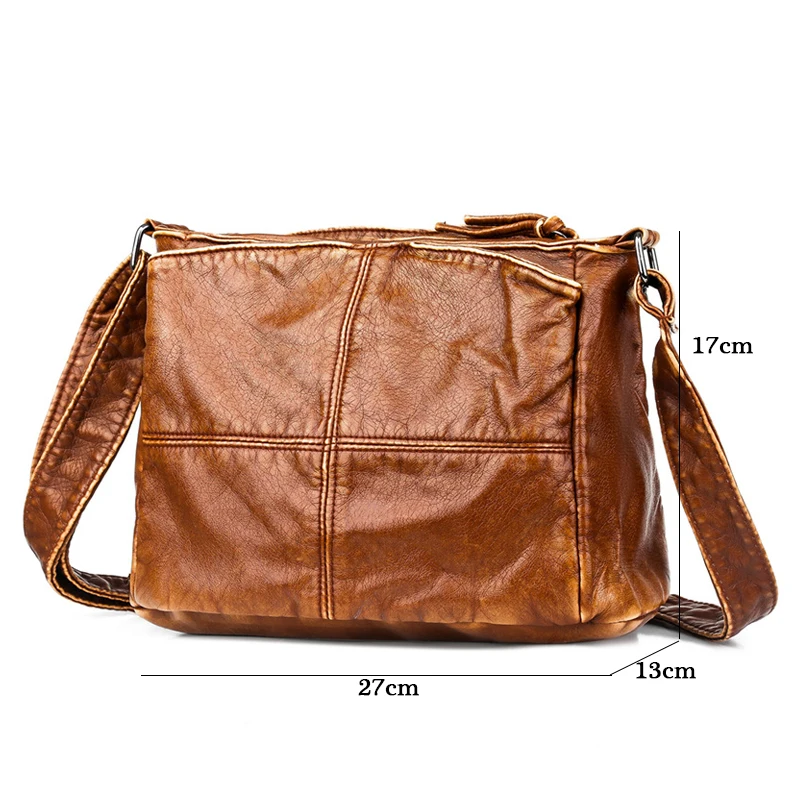 Женская кожаная сумка с множеством карманов в стиле ретро | Багаж и сумки