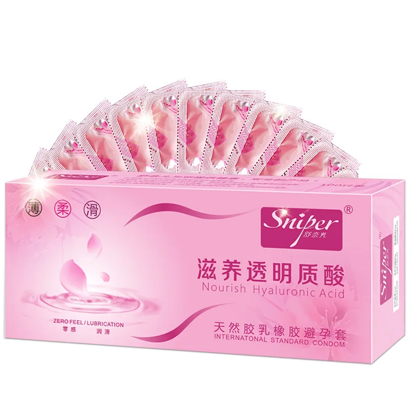 Взрослый Гиалуроновая кислота презервативы 100 шт./заказ натурального латекса