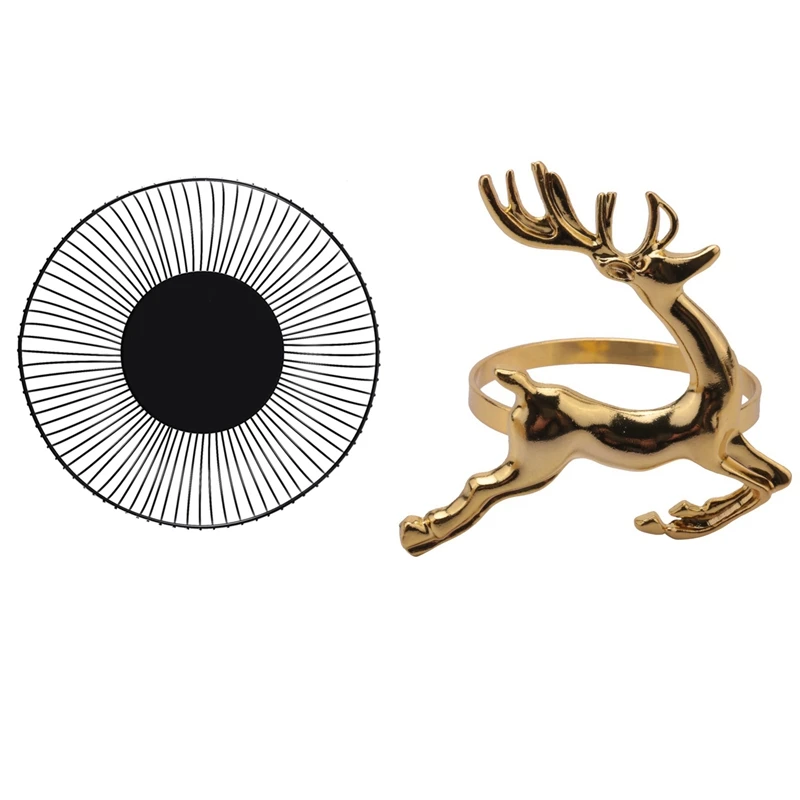 

Минималистичная корзина для фруктов, 1 шт., креативная корзина для слива фруктов в гостиной и 12 шт., рождественские кольца в виде лося, золото