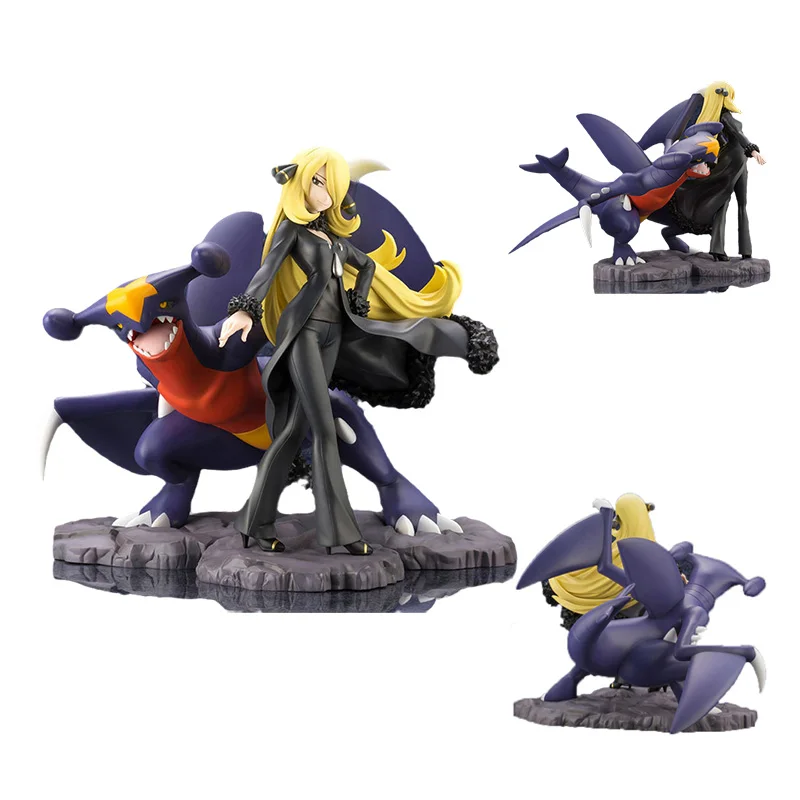 

Original Japanese Anime Pokemon Figurine Cynthia Garchomp Anime Action Figures Collectible Model Ornaments Toys For Aldult Gifts