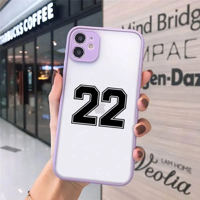 

Football Lucky number And letter Phone Case matte transparent For iphone 7 8 11 12 plus mini x xs xr pro max cover