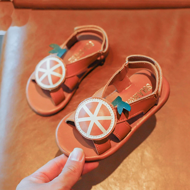 

2021 Summer Girl Sandals Cute Fruit Flats Baby Beach Sandals Non-slip Kids Sandals Casual Girl Shoes SZ371