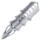 Кольцо унисекс в стиле панкРыцарьчереп, двойное кольцо на палец, для доспехов, кольцо в готическом стилепанк, серебристое кольцо-призрак для мужчин и женщин