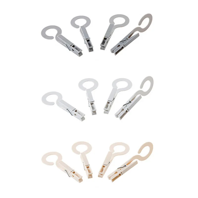 

4 Durable Windproof Clothespins Household Laundry Hooks Seamless Clothes Clips Household Bedroom Clothes Storage Accessories