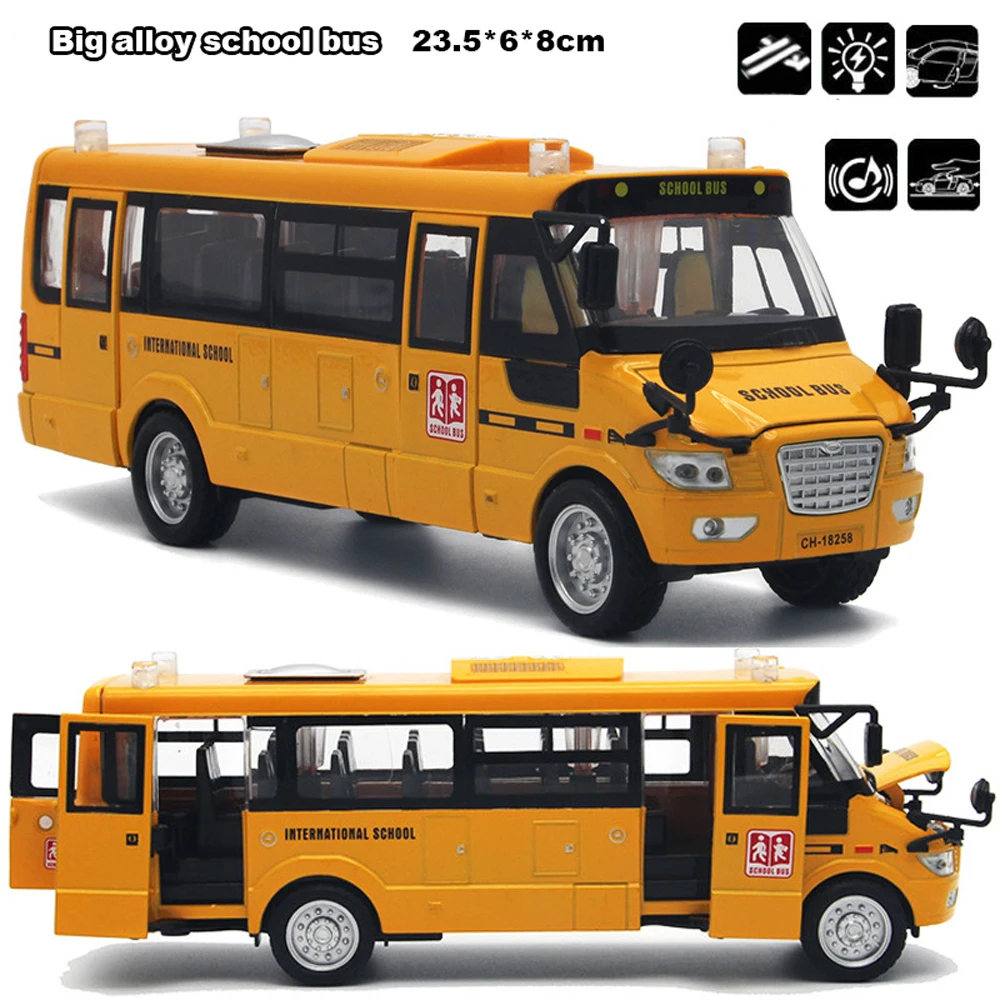 Большие размеры сплав инерционная имитация школьный автобус игрушки школьная
